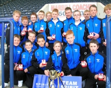 Clark Drive AFC show off their League Championship Trophy
