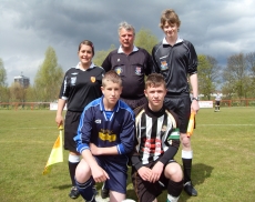 Dave Gregory ref asst Zoe Phillps & Mat Thickett under 15s 